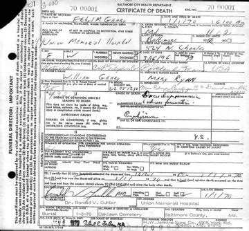 baltimore city death certificates